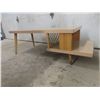 Image 10 : Mid-Century Modern Blonde Step-Up Coffee Table,, With Matching End Table