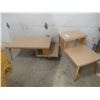 Image 1 : Mid-Century Modern Blonde Step-Up Coffee Table,, With Matching End Table