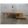 Image 6 : Mid-Century Modern Blonde Step-Up Coffee Table,, With Matching End Table