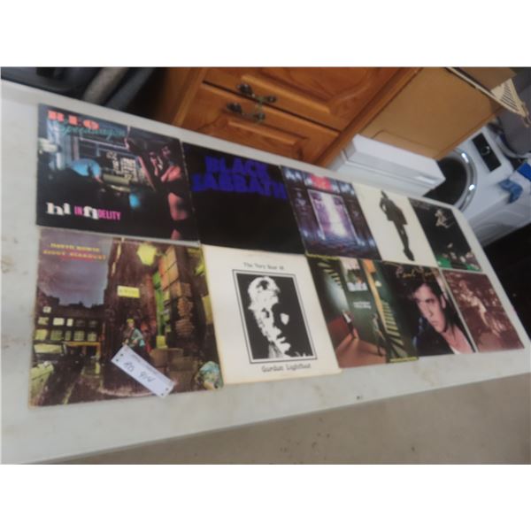 Ten Rock Albums Including Black Sabbath, Led Zeppelin, David Bowie, and James Taylor