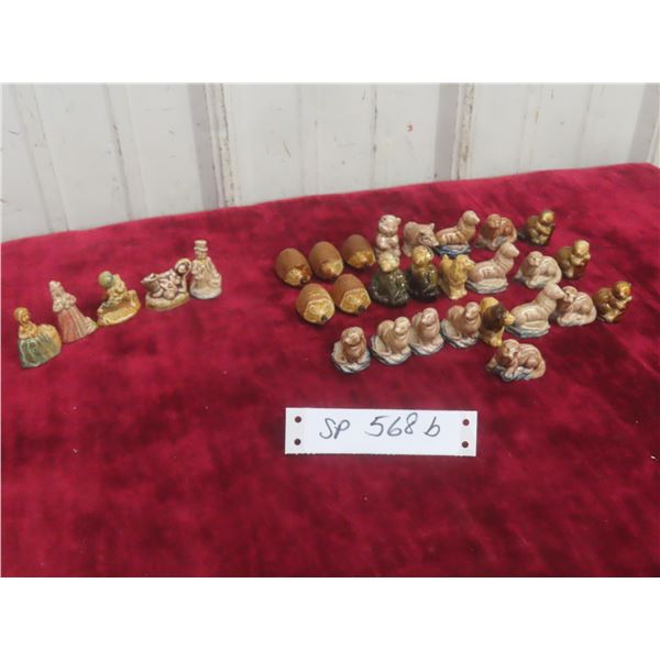 Thirty Red Rose Figurines Featuring Nursery Rhymes and Animals