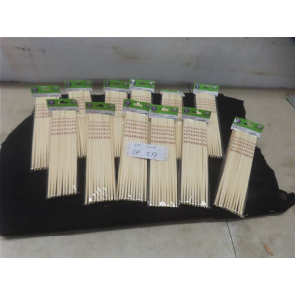 New Twelve Packages of Bamboo Chopsticks, Ten Pairs Per Package