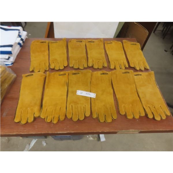 New Six Pairs of Leather Work Gloves