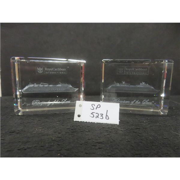 Royal Caribbean Adventures of the Sea and Rhapsody of the Seas Crystal Block Collectibles,, Small C