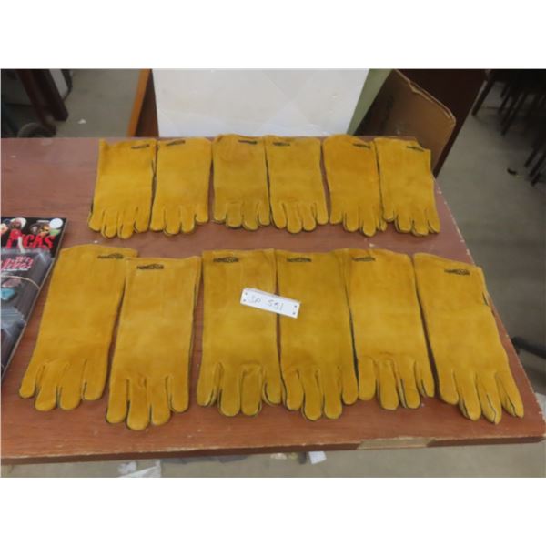 New Six Pairs of Leather Work Gloves