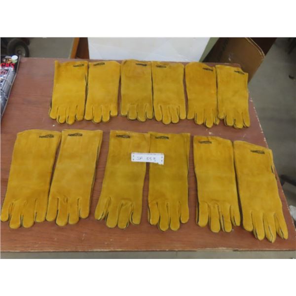 New Six Pairs of Leather Work Gloves
