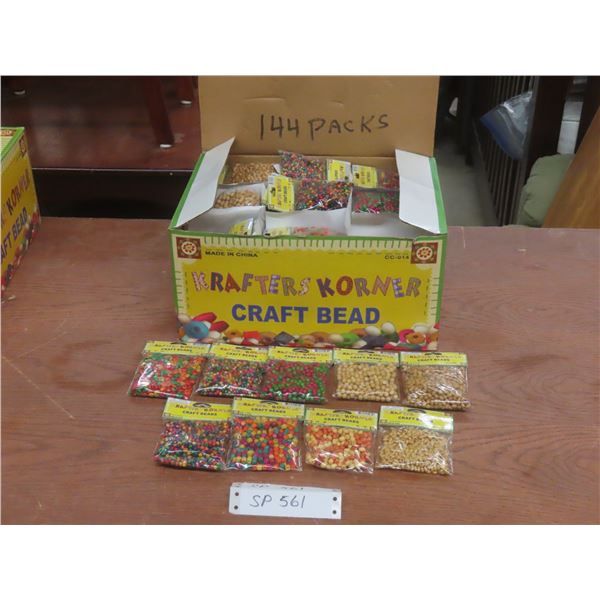 New One Hundred Forty-Four Packages of Wood Crafting Beads, Nine Different Styles