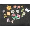 Image 1 : Seventeen Vintage Rhinestone Brooches