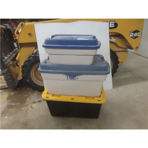Three Totes With Lids