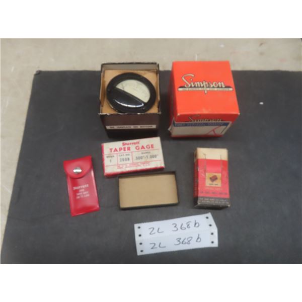 Simpson Meter With Original Box, Tapers, Gauge, and Splice Caps With Original Boxes