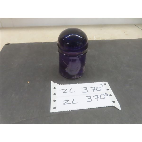Purple Glass Insulator, Damage on Side