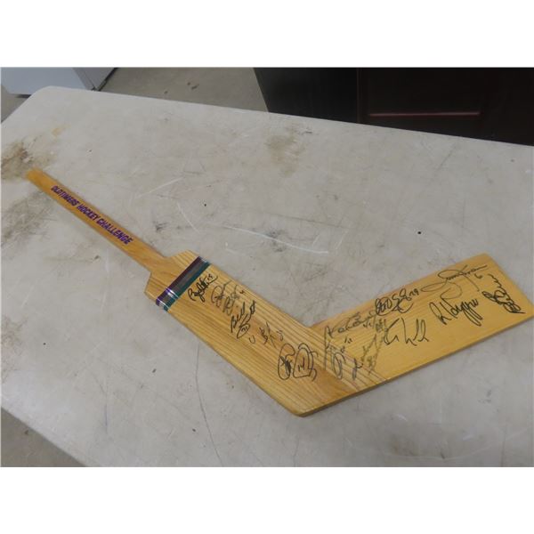 Oldtimers Hockey Challenge Autographed Mini Goal Stick