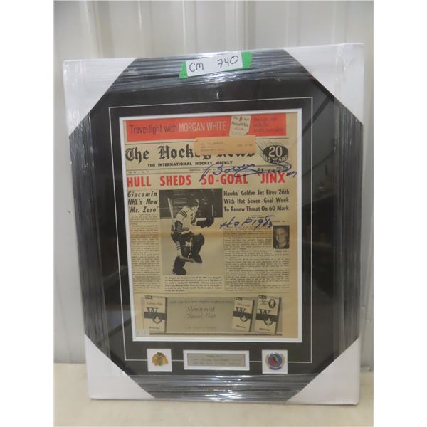 Signed Framed Bobby Hill Chicago Black Hawks