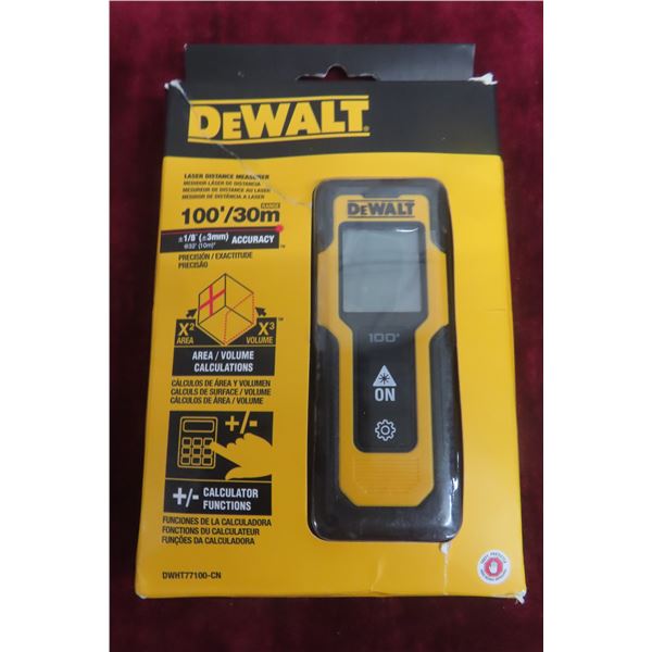 New DeWalt Laser Distance Measure, 100 Feet / 30 Meters