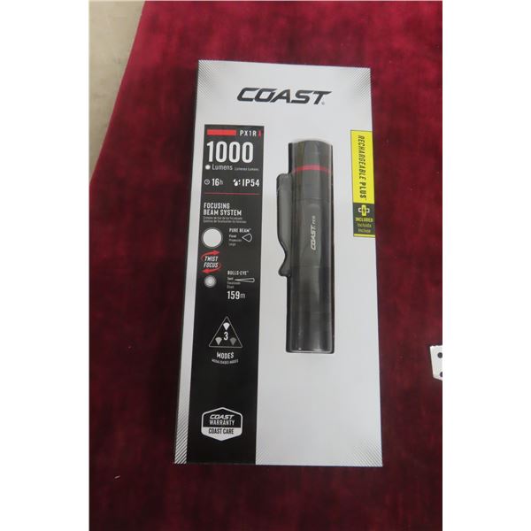 New Coast 1,000-Lumen Rechargeable Focusing Beam Flashlight