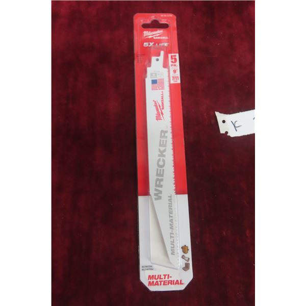 Six New Milwaukee 9" Sawzall Blades