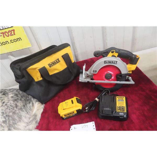 DeWalt 20V Circular Saw DCS391 With Battery, Charger, and Case, Tested Working
