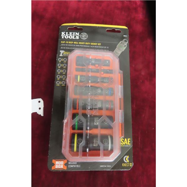 New Klein Flip 10 Deep Well Heavy-Duty Socket Set