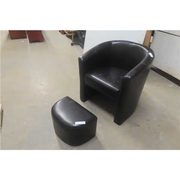 Leather Style LR Chair and Ottoman