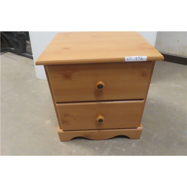 Two Drawer Nightstand / End Table 22" x 21" x 19"