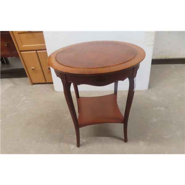 Stand w/ Leather Inlay 27" Height, 24" Diameter