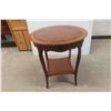 Image 1 : Stand w/ Leather Inlay 27" Height, 24" Diameter