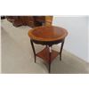 Image 4 : Stand w/ Leather Inlay 27" Height, 24" Diameter