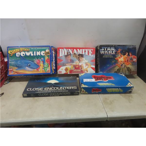 Vintage Board Games: Shark Attack Bowling, Dynamite, Close Encounters of the Third Kind, Star Wars,