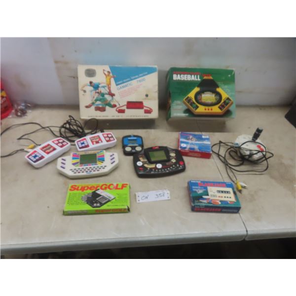 Electronic Games: Gamatic 7600, Talking Baseball, Coleco Head to Head, Super Golf, Five in One, Bla