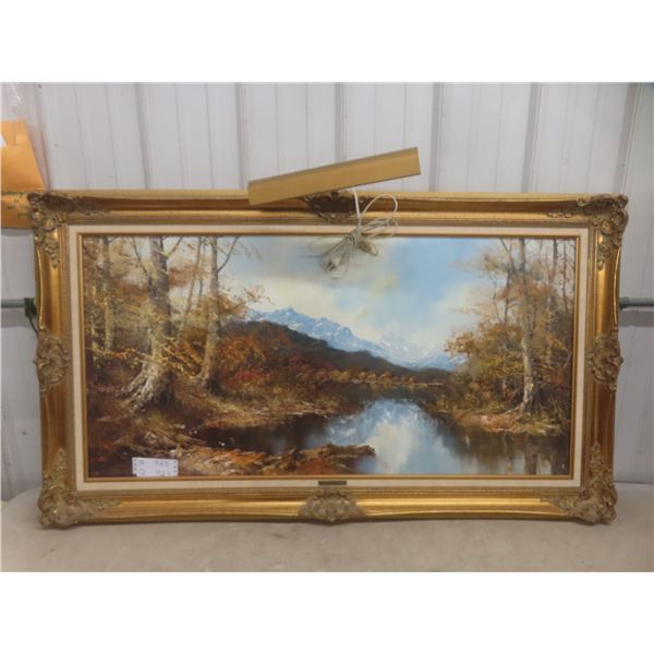 Framed Oil Painting Signed K. Heyden, 55" x 32"
