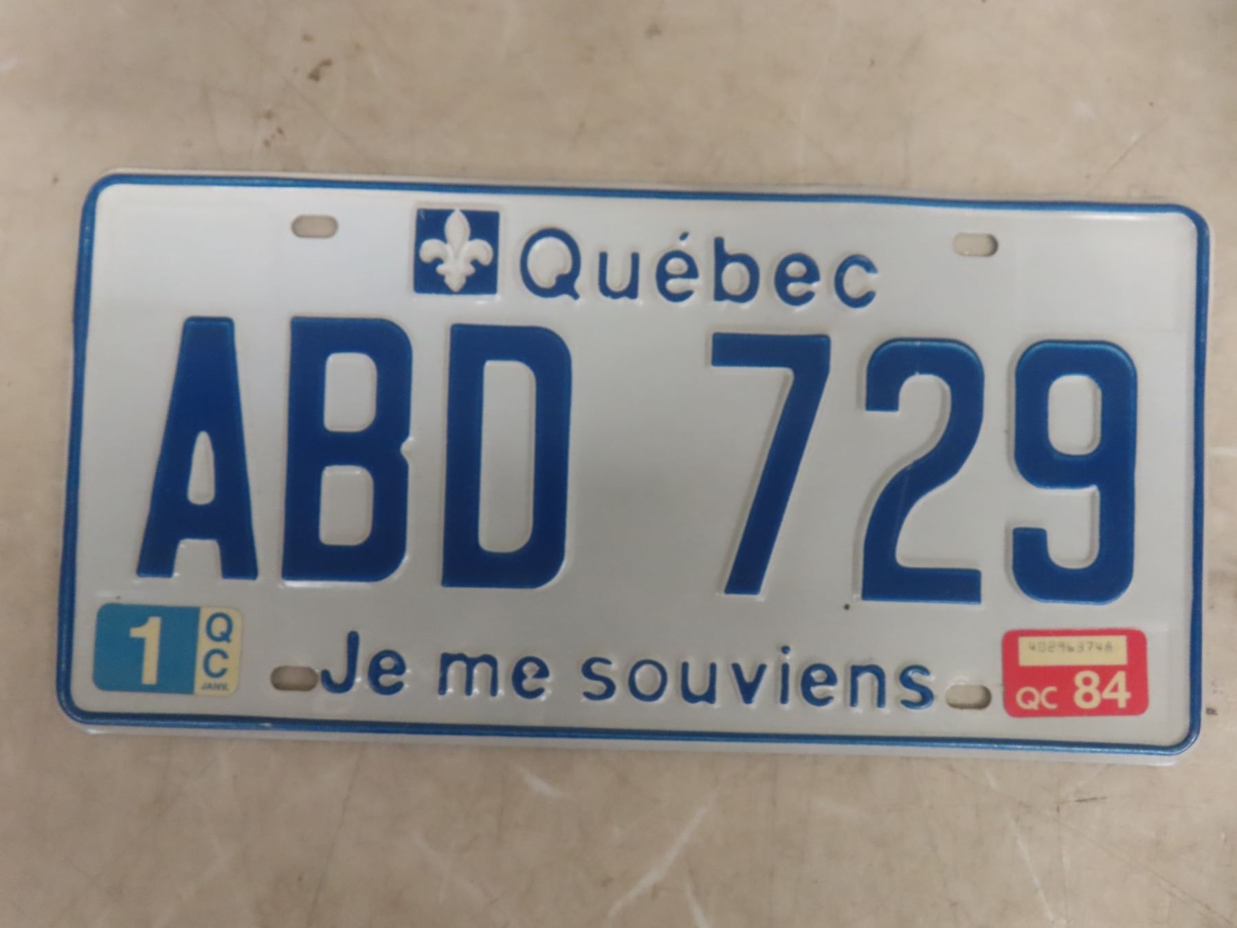 Set of 1984 Alberta License Plates and Two Quebec Plates