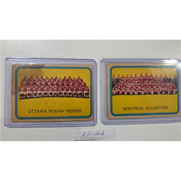 1963 Topps CFL Cards, #49 Montreal Team Picture, #58 Ottawa Team Picture