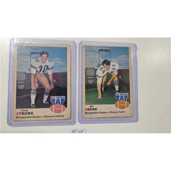 1970 OPC CFL Cards, Winnipeg #64 Bill Frank, #68 Doug Strong
