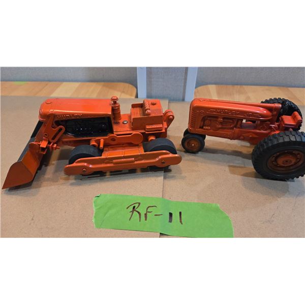 Hubley 10 Inch Crawler on Wheels, 7 Inch Hubley Tractor