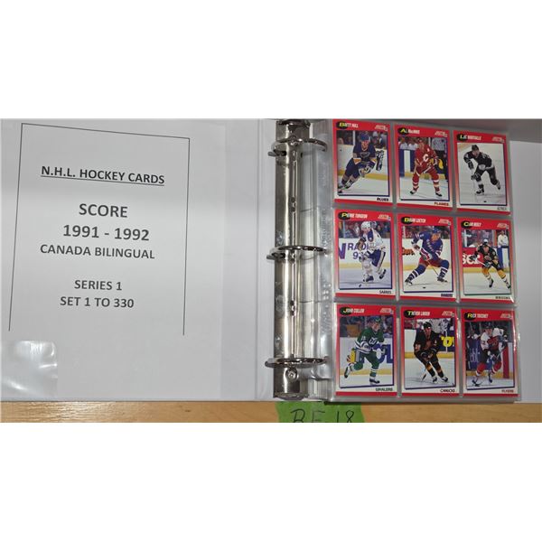 Binder 1991–92 NHL Score Canada Series 1 Set 1 to 330 in New Ultra Pro Sheets