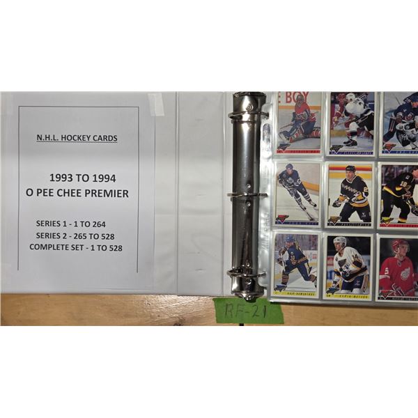Binder 1993–94 OPC Premier Series 1 Set 1 to 264 Series 2 Set 265 to 528 in New Sheets