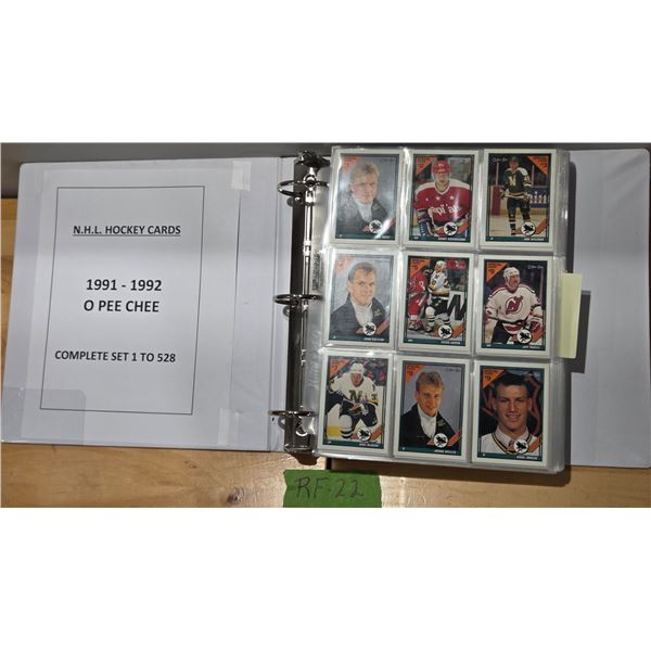 Binder 1991–92 NHL OPC Set 1 to 528 Complete With New Ultra Pro Card Sheets