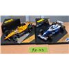 Image 1 : Two Formula One Race Cars in Displays Damon Hill Raul Roesel Cars Are 7 Inches Long