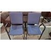 Image 1 : Two New Office Kitchen Stackable Arm Chairs Blue Fabric