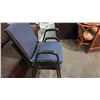 Image 4 : Two New Office Kitchen Stackable Arm Chairs Blue Fabric