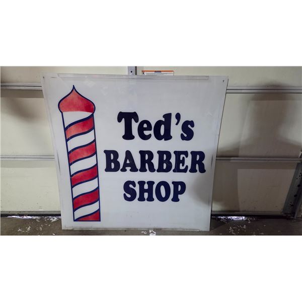 Barber Shop Sign 4 Ft by 4 Ft Acrylic Crack Top Right Corner