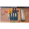 Image 1 : Seven Piece Hunting Butcher Kit 200 Lb Scale Hook Four Knives With Rack