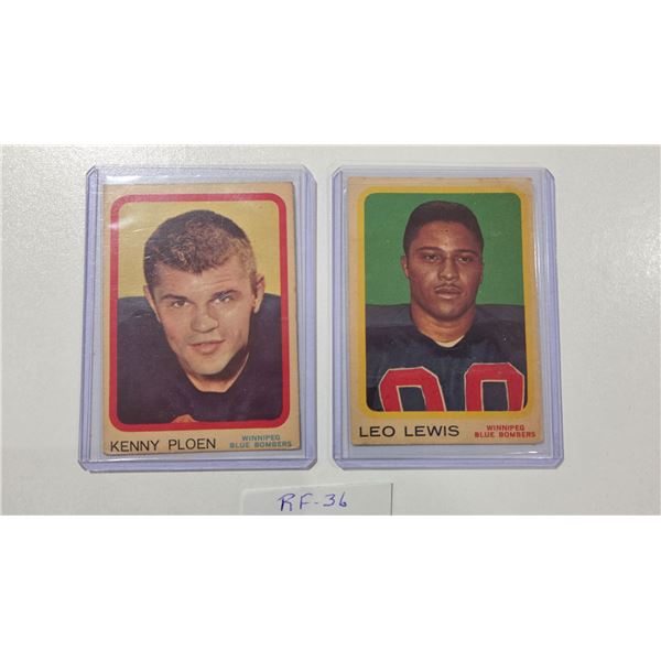 1963 Topps CFL Cards Bombers #79 Kenny Ploen #78 Leo Lewis
