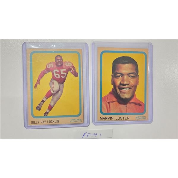 1963 Topps CFL Cards Montreal #42 Marvin Luster #44 Billy Ray Locklin