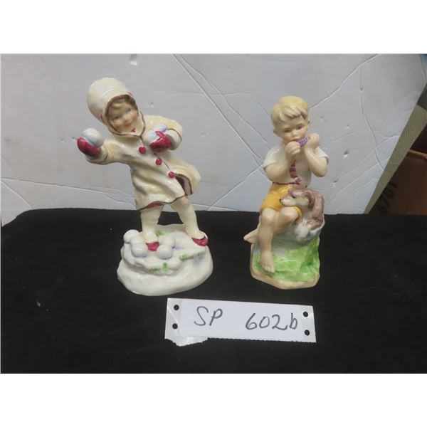 Royal Worcester December and June Figurines, 6 1/4" Tall