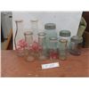 Image 1 : Six Vintage Embossed Milk Bottles and Three Glass Sealers Marked Eaton's Toronto Winnipeg