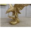 Image 12 : 2 Decorative Eagles, Wood Carved 16" x 24" & Gold Coloured 10" x 12"