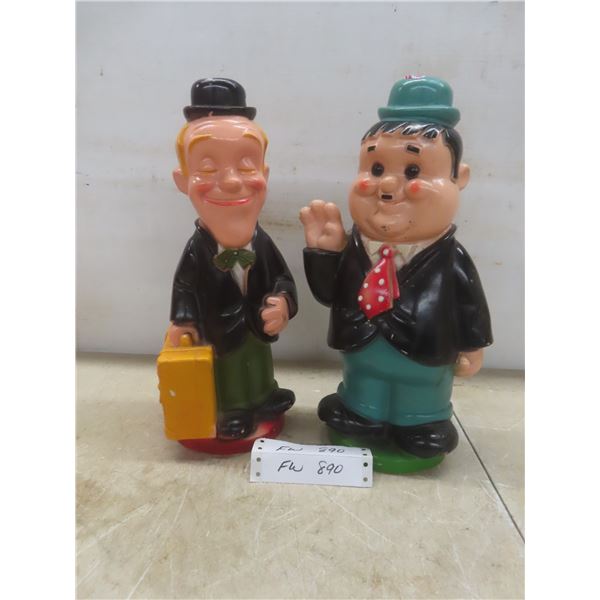 Laurel & Hardy Vintage Banks, 14" Tall, No Plug