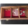 Image 12 : Homemade Wood Jewelry Case With Vintage Brooches, Necklaces, Watches & More 16" x 14 1/2" x 5 1/2"
