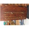 Image 14 : Homemade Wood Jewelry Case With Vintage Brooches, Necklaces, Watches & More 16" x 14 1/2" x 5 1/2"